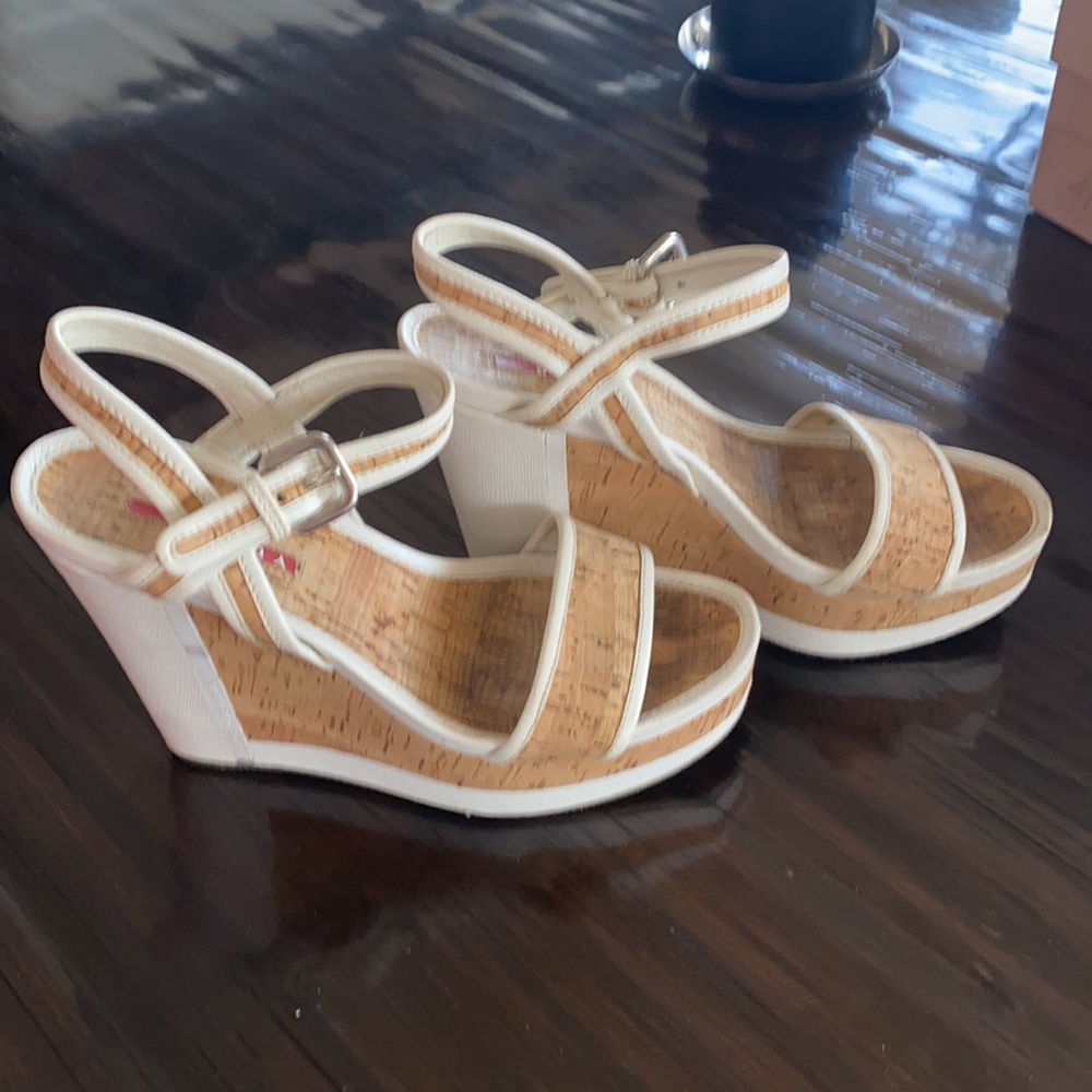 Prada wedge sanders. Size 7 White and cork. - Picture 5 of 6